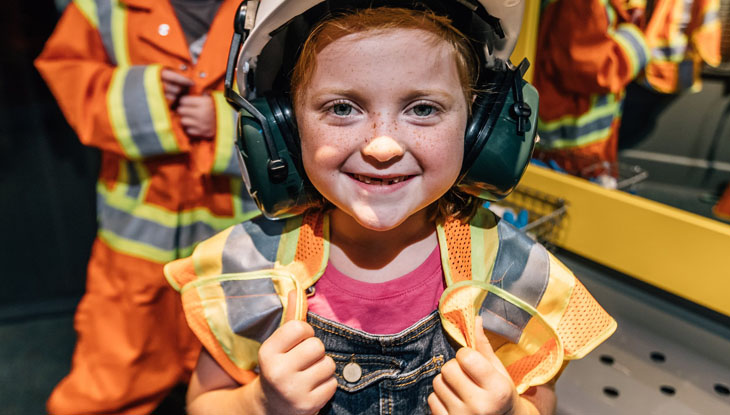 A girl at Dynamic Earth.