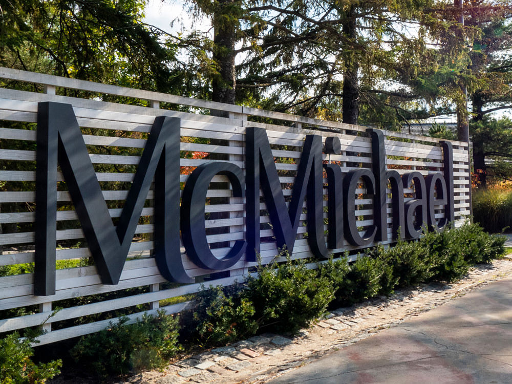 Large sign outside of the McMichael Canadian Art Collection