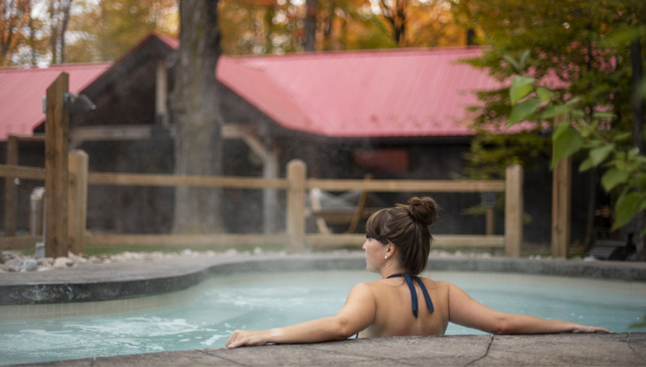 A woman relaxing at the spa