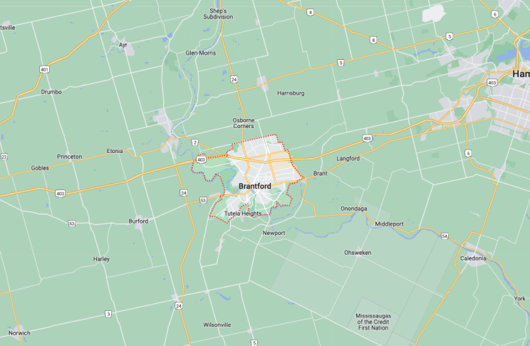 Carte de Brantford