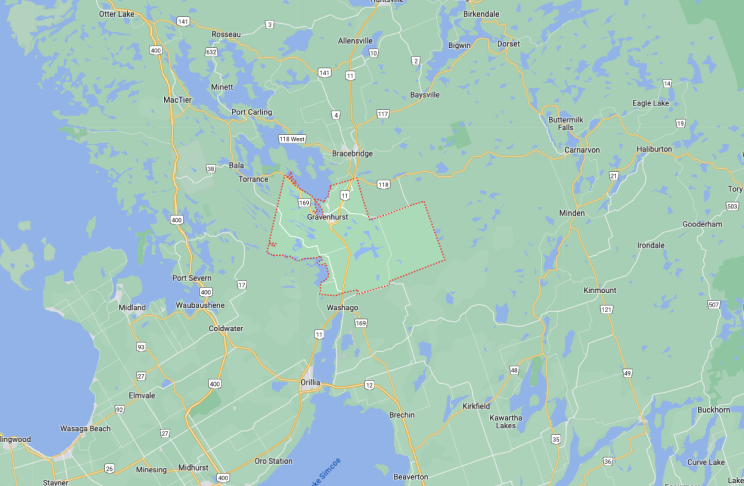 Map of Gravenhurst