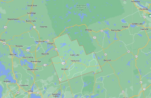 Mapa de Tierras Altas de Haliburton