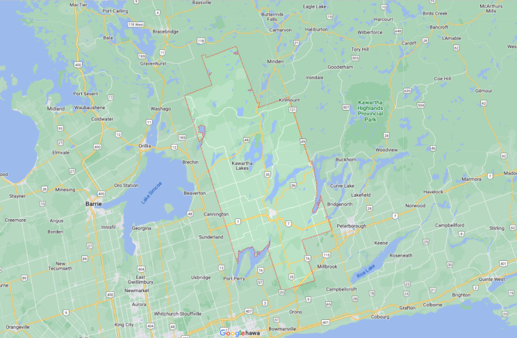 Map of Kawartha Lakes