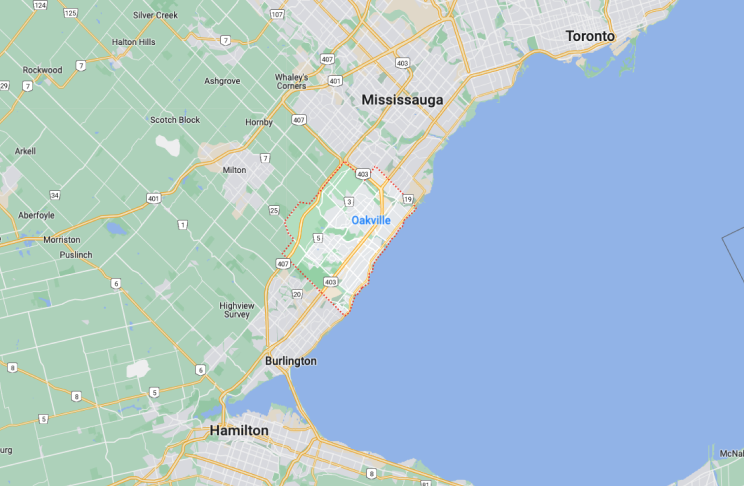 Map of Oakville