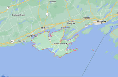 Map of Prince Edward County