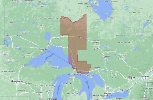 Map of Sault Ste. Marie and Algoma