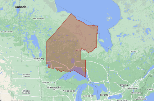 Map of Northwestern Ontario