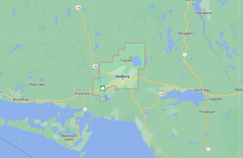 Map of Sudbury