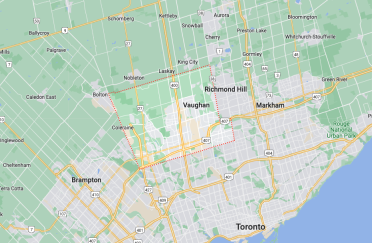 Map of Vaughan